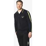 Jan Vanderstorm herren Poloshirt Met Lange Mouwen - 56/58 - zwart