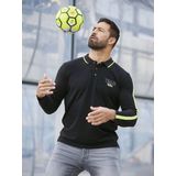 Jan Vanderstorm herren Poloshirt Met Lange Mouwen - 56/58 - zwart