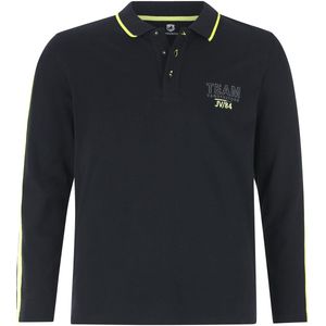 Jan Vanderstorm herren Poloshirt Met Lange Mouwen - 56/58 - zwart