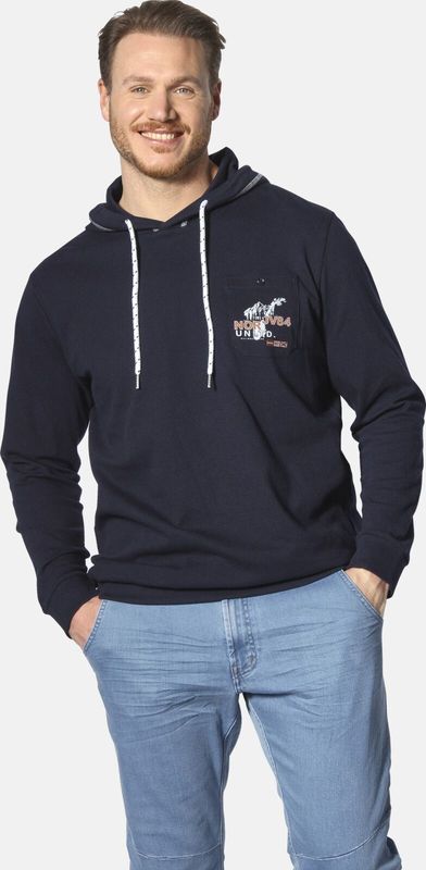 Jan Vanderstorm Hooded Sweatshirt donkerblauw, Effen