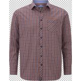 Jan Vanderstorm - Bjornman - Overhemd - Oranje/Zwart/Wit - Lange Mouw - Comfort Fit