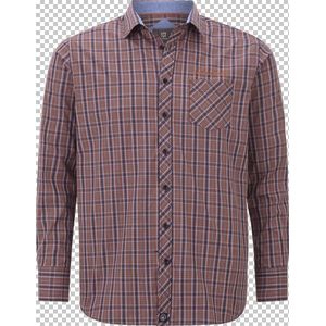 Jan Vanderstorm - Bjornman - Overhemd - Oranje/Zwart/Wit - Lange Mouw - Comfort Fit