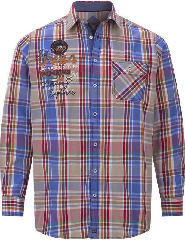 Jan Vanderstorm - DETRIK - Overhemd - Blauw - Herenmode in Grote Maten