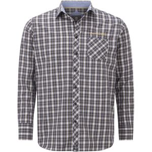 Jan Vanderstorm - Overhemd - Donkerblauw - Bjornman - Geruit - Lange Mouw