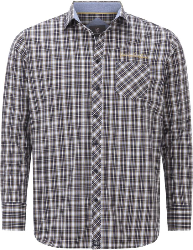 Jan Vanderstorm - Overhemd - Donkerblauw - Bjornman - Geruit - Lange Mouw