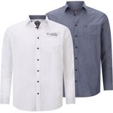 Jan Vanderstorm - Set Van 2 - Overhemden - Donkerblauw