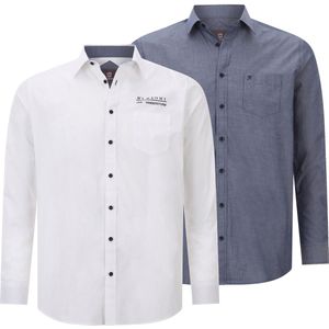 Jan Vanderstorm - Set Van 2 - Overhemden - Donkerblauw