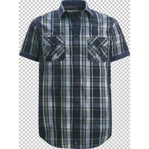 Jan Vanderstorm herren Overhemd Met Korte Mouwen - 47/48 - donkerblauw