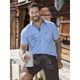 Jan Vanderstorm - KJETTIL - Overhemd - Blauw - Korte Mouwen - Comfort Fit