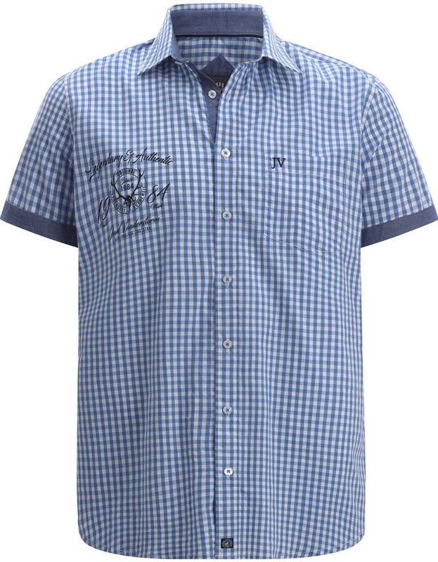 Jan Vanderstorm - KJETTIL - Overhemd - Blauw - Korte Mouwen - Comfort Fit