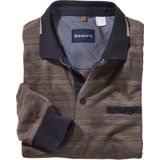 ALRENTI - Poloshirt - Lichtbruin Melange - Lange Mouwen - Strijkvrij en Ademend