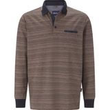 ALRENTI - Poloshirt - Lichtbruin Melange - Lange Mouwen - Strijkvrij en Ademend