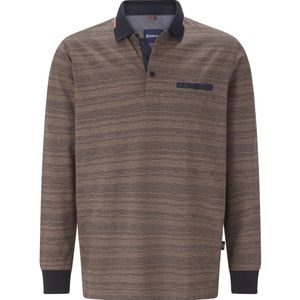 ALRENTI - Poloshirt - Lichtbruin Melange - Lange Mouwen - Strijkvrij en Ademend