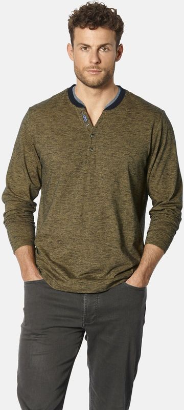 Shirt - OLINDONI - Donkergeel Gestreept - Katoen