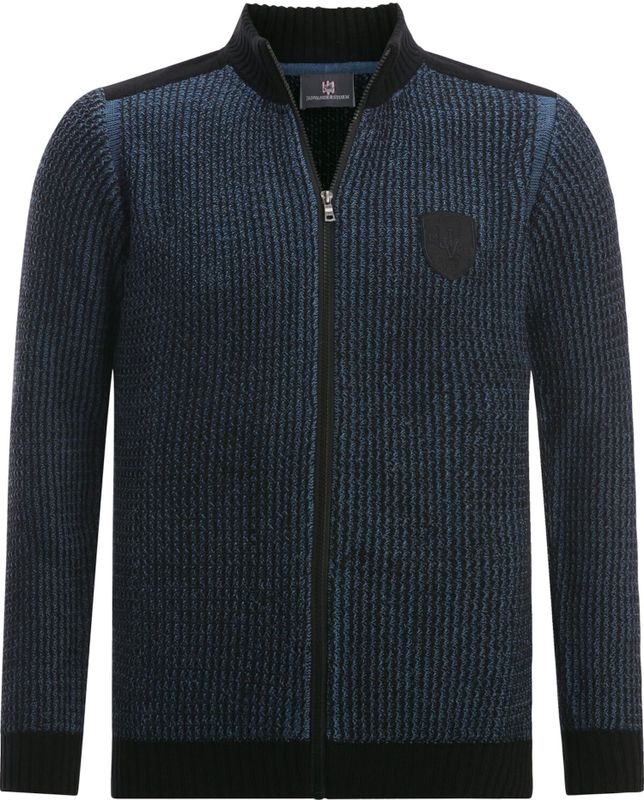 Jan Vanderstorm Vest blauw, Effen