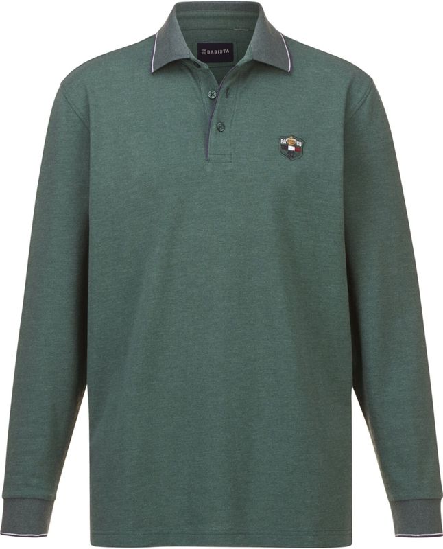 Poloshirt - Groen Melange - MILANVETZO - Lange Mouwen