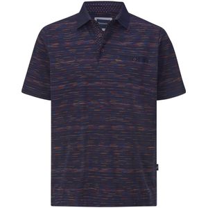 ORVENTO - Poloshirt - Donkerblauw - Met Borstzak en Zijsplitten