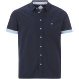 Jan Vanderstorm Overhemd Korte mouw donkerblauw