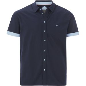 Jan Vanderstorm Overhemd Korte mouw donkerblauw