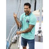 Jan Vanderstorm Polo shirt Korte mouw turquoise
