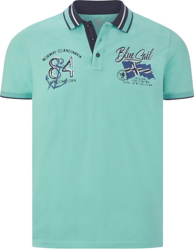 Jan Vanderstorm Polo shirt Korte mouw turquoise