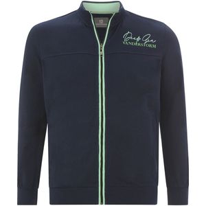 Jan Vanderstorm Sweatjacket donkerblauw, Bedrukt