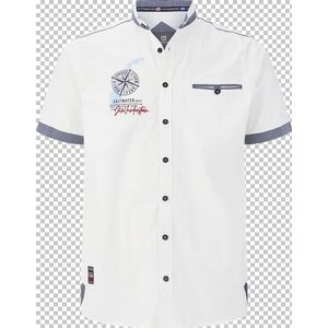 Jan Vanderstorm herren Overhemd Met Korte Mouwen - 41/42 - wit