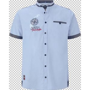 Jan Vanderstorm herren Overhemd Met Korte Mouwen - 43/44 - lichtblauw