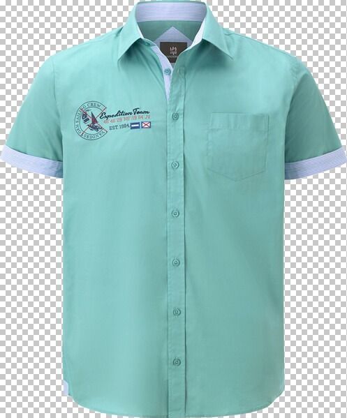 Jan Vanderstorm Overhemd Korte mouw lichtblauw