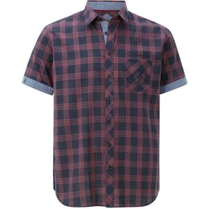 Jan Vanderstorm heren shirt met korte mouwen Teoper, donkerblauw, L