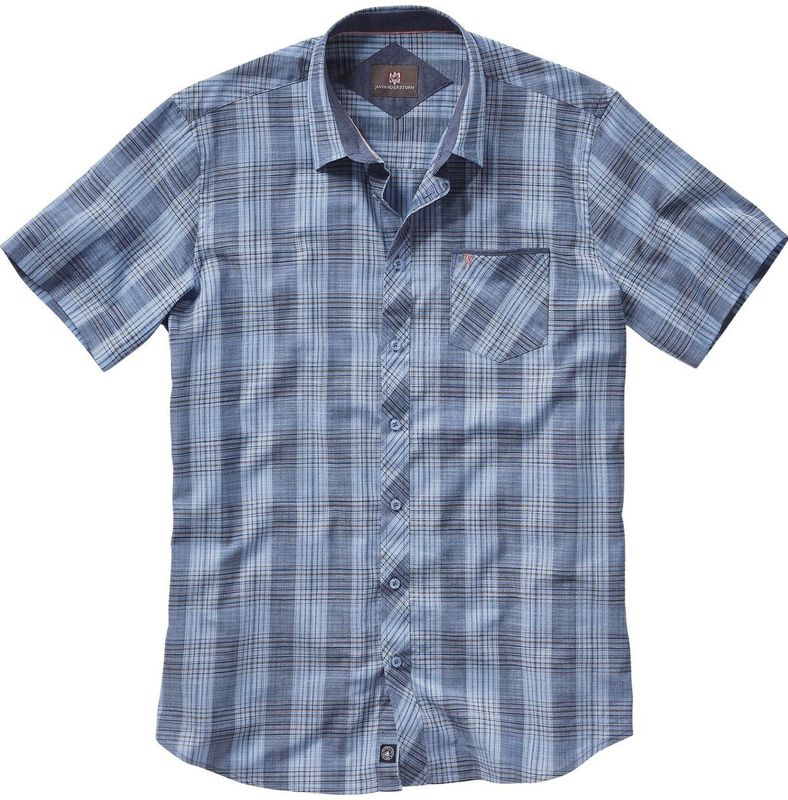 Jan Vanderstorm - HAGBUR - Overhemd - Blauw - Korte Mouwen