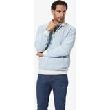 TALMAR - Sweatshirt - Lichtblauw - Honingraatstructuur - Kraag met Ritssluiting