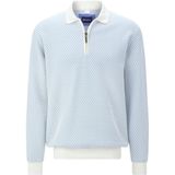 TALMAR - Sweatshirt - Lichtblauw - Honingraatstructuur - Kraag met Ritssluiting