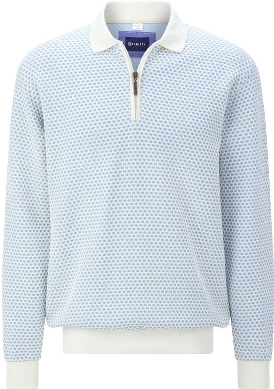 TALMAR - Sweatshirt - Lichtblauw - Honingraatstructuur - Kraag met Ritssluiting