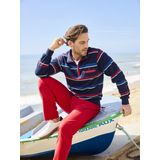 ULRAN - Sweatshirt - Gestreept - Kraag met Rits - Borduursel