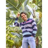 NARLON - Sweatshirt - Gestreept - Ritskraag - Praktische Ritszak