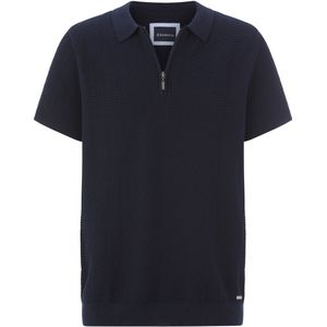 VARDUN - Poloshirt - Donkerblauw - Katoen - Geraffineerd Ontwerp
