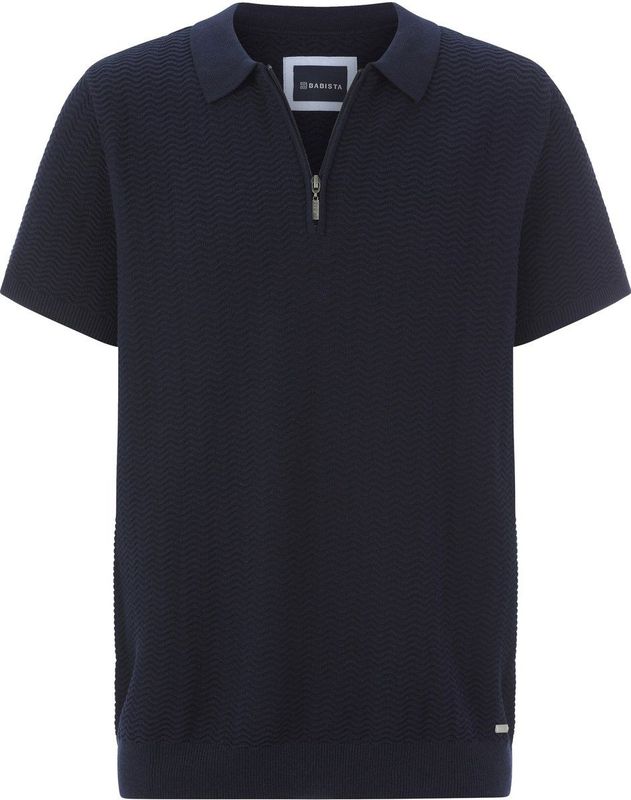 VARDUN - Poloshirt - Donkerblauw - Katoen - Geraffineerd Ontwerp