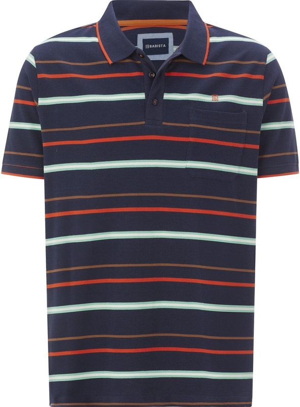 Poloshirt NARLAN donkerblauw gestreept