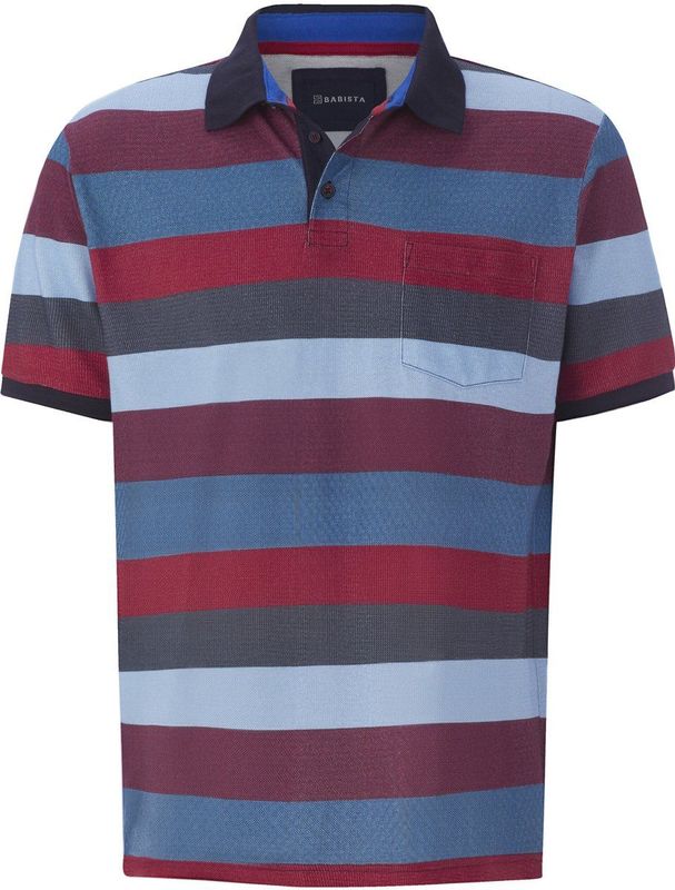 Poloshirt TAVELLA rood gestreept