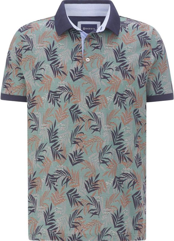 Poloshirt - GARLEN - Poloshirt - Olijf - Bloemenpatroon