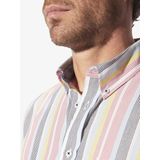 Overhemd - Rood Gestreept - ELVARIN - Korte Mouwen