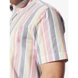 Overhemd - Rood Gestreept - ELVARIN - Korte Mouwen