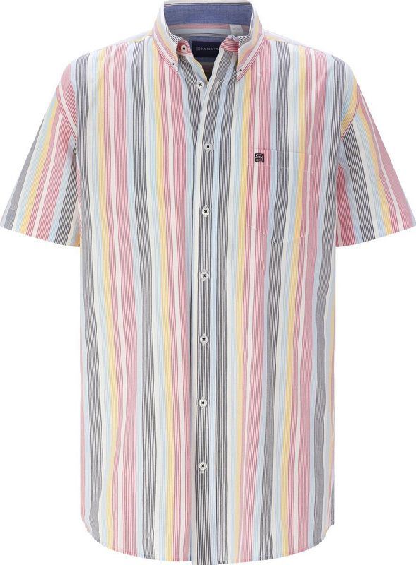 Overhemd - Rood Gestreept - ELVARIN - Korte Mouwen