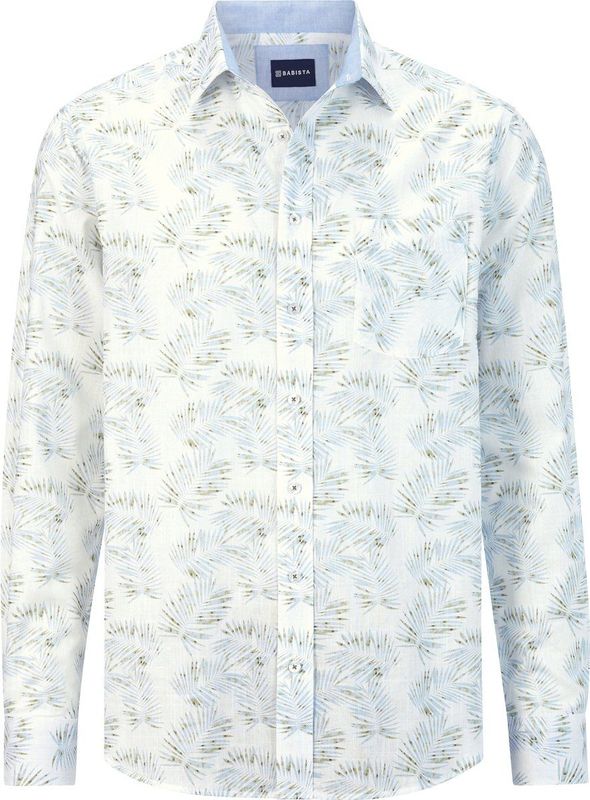 THALOR - Overhemd - Blauw - Katoen - Gestileerd Patroon