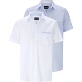 Overhemden - THARIN - Set van 2 - Wit en Lichtblauw