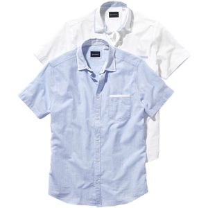 Overhemden - THARIN - Set van 2 - Wit en Lichtblauw