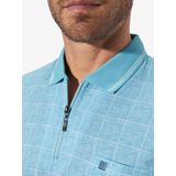 KARELO - Poloshirt - Petrol - Patroon - Ademend - Ritssluiting Kraag