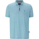 KARELO - Poloshirt - Petrol - Patroon - Ademend - Ritssluiting Kraag