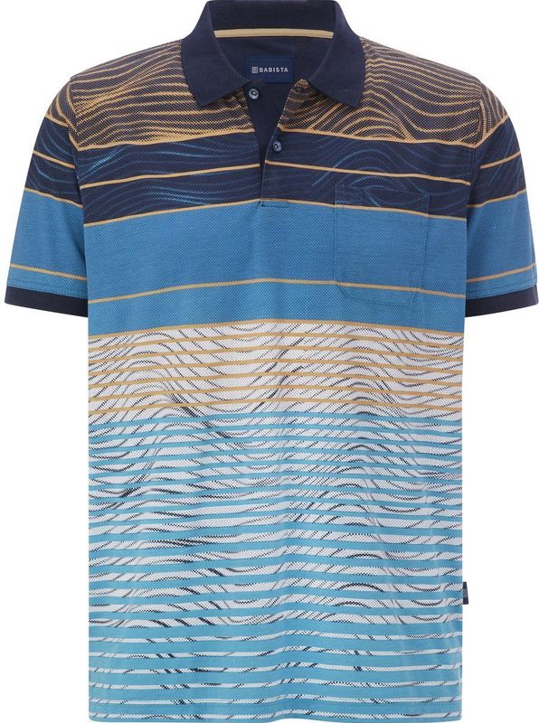 Poloshirt - Blauw - ULRICO - Met Kraag en Knoopsluiting